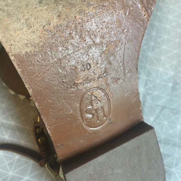 ASH Peps Studded Thong Brown Leather Sandals 40 - Picture 7 of 7